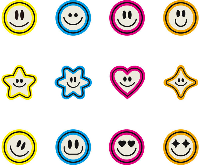 라베타 야광 골프공스티커 스탬프 도장 2P, 1.[야광]스마일, 2개