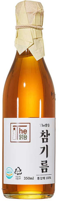 [더맑음] 100% 통깨 저온압착 참기름, 1개, 350ml