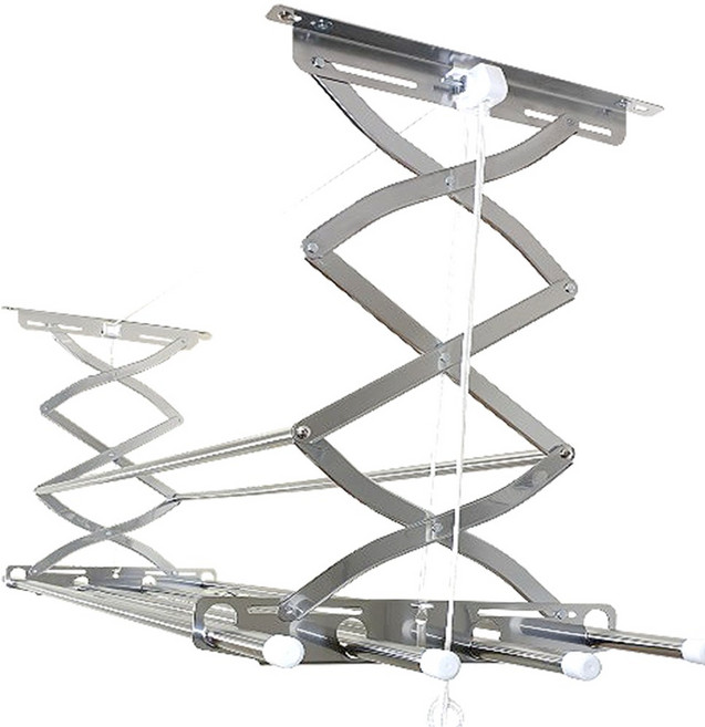 세양아트 2단 3단 상단봉 천장건조대 올 스텐 반자동 베란다 창고 천정 빨래건조대, 1개