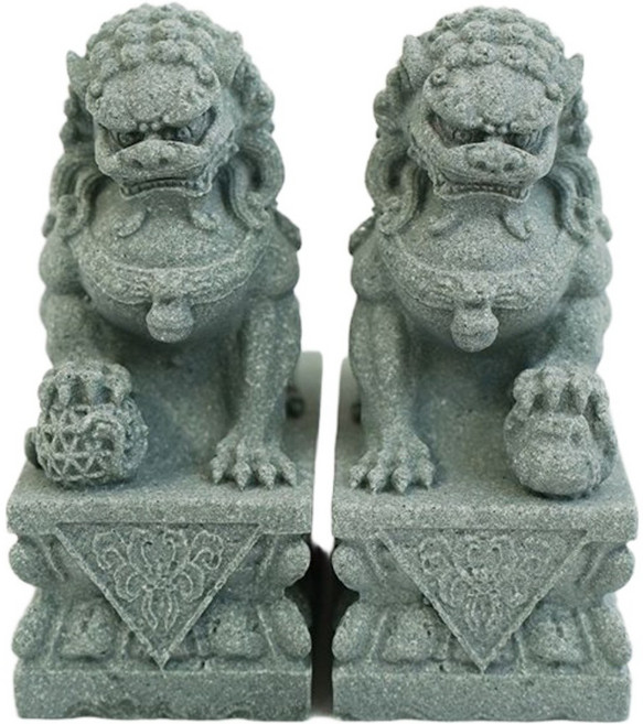 미니 사자 조각상 풍수 해태 해치 상, 사자석상 B(대), 1개