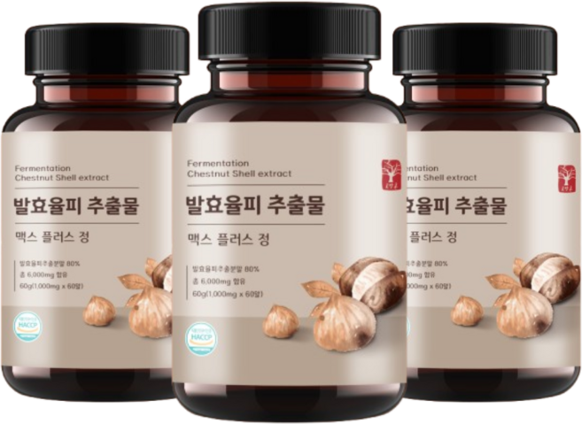 고말론 발효율피 추출물 맥스 플러스 정 1000mg, 60정, 3개