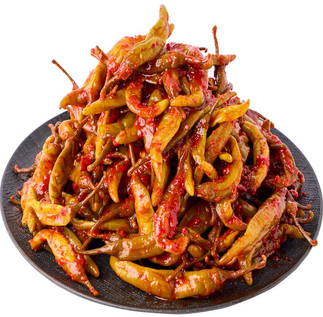 왕언니반찬 국산100% 농가수제 삭힌고추무침(청양고추), 1개, 500g