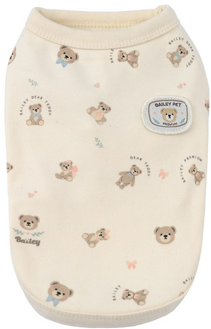 베일리펫 강아지옷 애견의류 테디 항균 슬리브리스 나시, 1개, 베이지