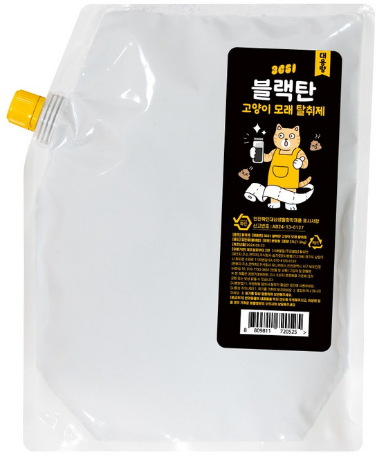 3651 블랙탄 천연 고양이모래 냄새제거제, 1개, 3L