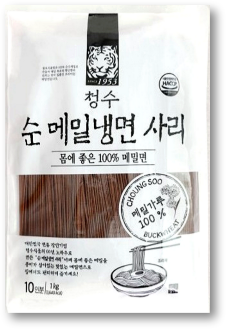 (무료배송) 청수 순 메밀 냉면 사리 100% 메밀, 1개, 1kg