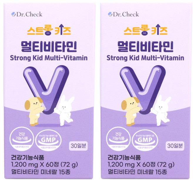 닥터체크 스트롱키즈 멀티비타민, 2박스, 60정