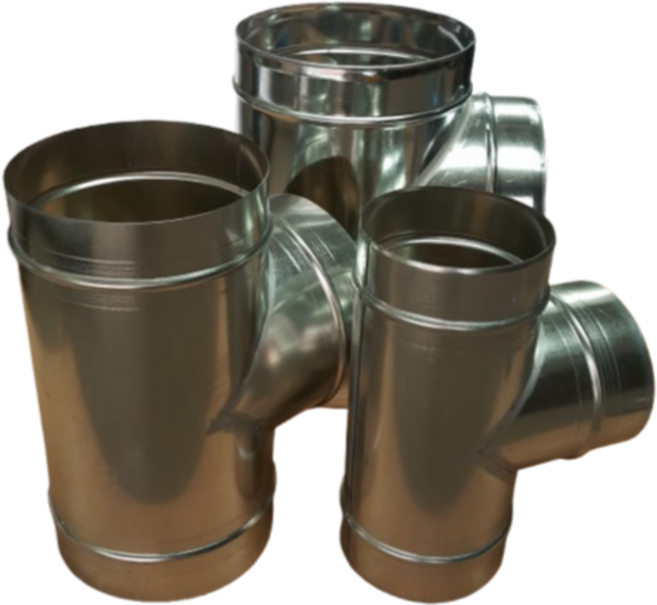 스파이럴덕트 TEE 티 닥트부속 아연함석자재 화목난로배관, 1개