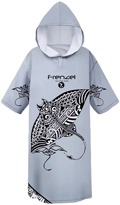 프렌젤 프리미엄 후드 서핑 판초 타월 비치가운, 1개, 그레이