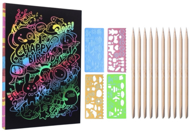 비큐리어스 스크래치 페이퍼 100장 세트 엽서크기 대용량, 1개