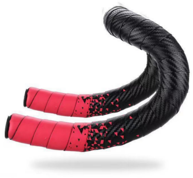 이프로 자전거 바테잎 EVA 핸들바 그립 테이프 투톤, 레드, 1세트