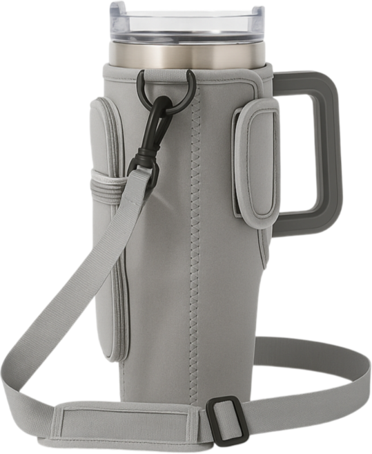 별별리빙샵 텀블러백 텀블러 가방 스트랩 1.18리터 대용량 40oz, 1개, 그레이