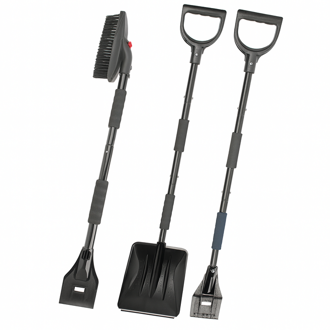 벤비아 차량용 삽 스크래퍼 3in1 브러쉬 삽 성에제거기 눈제거 제설기 브러쉬 제설삽 00230, 1개