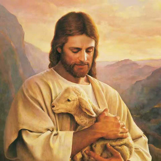 치트몰 DIY 보석십자수 7종 40x50 캔버스형 액자, 1개, 예수