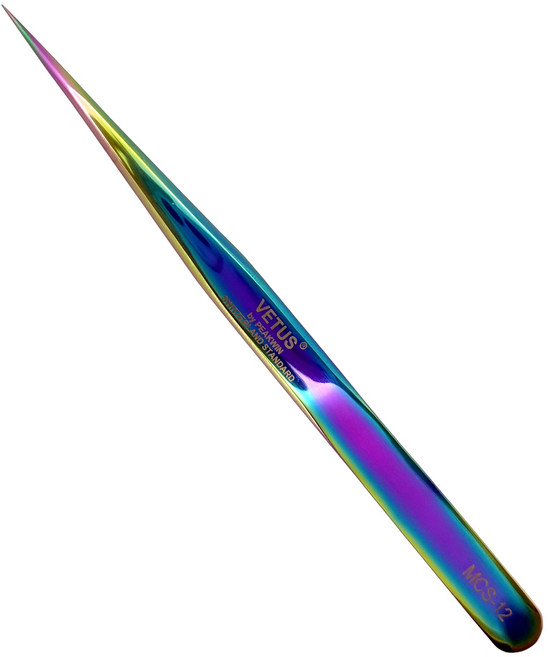 비투스 핀셋 VETUS MCS 12 레인보우 속눈썹연장재료 속눈썹핀셋 일자핀셋 다꾸핀셋 다이어리핀셋, MCS12레인보우, 1개