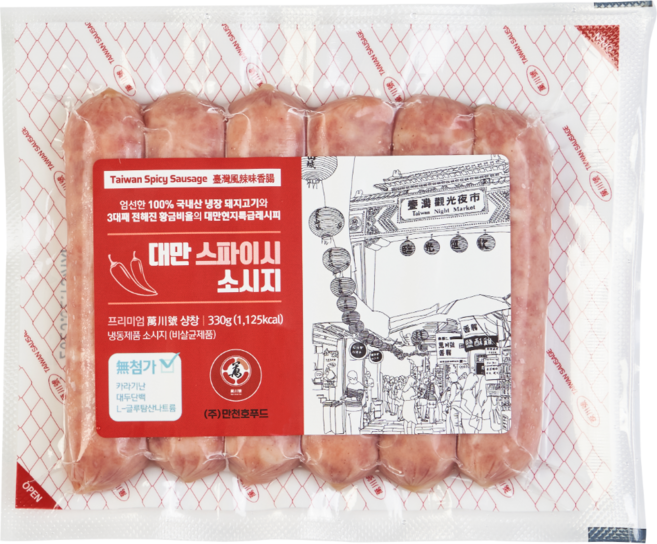 만천호 대만소세지 샹창 330g x 1팩 (스파이시), 1개
