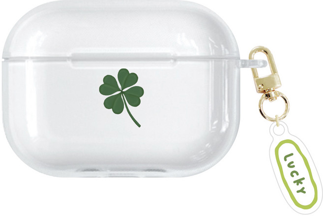 나인틴프라이데이 귀여운 네잎클로버 에어팟 버즈 케이스, 그린, 에어팟 프로