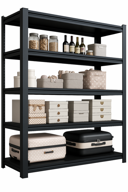 고질라 파워랙 철제선반 창고 공장 산업용 조립식 정리 수납 베란다 진열대 앵글 선반 화이트 블랙 5단 1000 * 350 * 1800, 검정5단(120*40*180), 1개