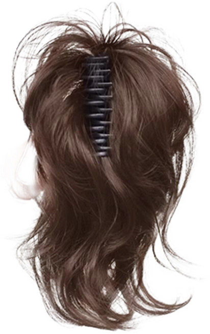 하이유니 [3초세팅] 엘레강스 볼륨 하이 포니테일 집게 붙임머리 부분가발, 라이트브라운, 1개