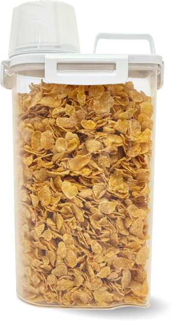 이지스홈 밀폐형 손잡이 잡곡통, 1개, 화이트