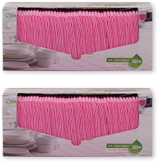 [국내생산] 싹싹이 뽑아쓰는 요술 곽수세미 100매(50매X2팩), 100개, 1세트