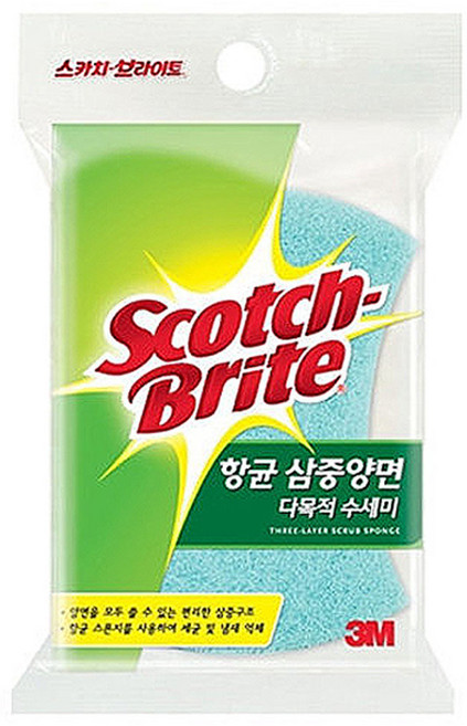 스카치브라이트 3M 삼중양면 다목적 수세미 1개입x2개, 1개입, 2개