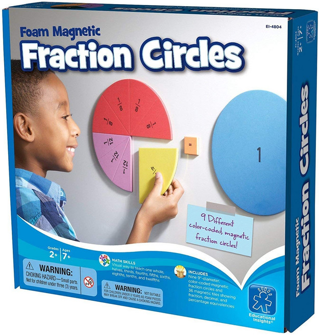 러닝리소스) EI-4804 자석 분수 학습기 (원형) FOAM MAGNETIC FRACTION CIRCLES, 1개
