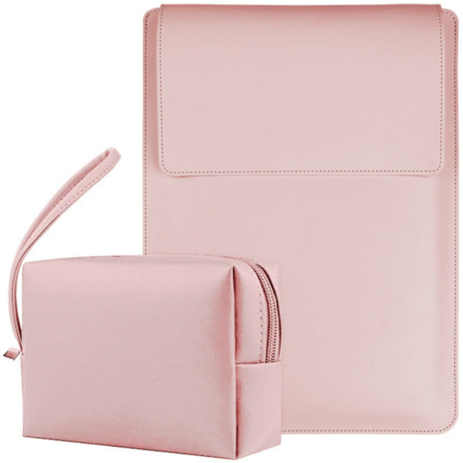 하루테 노트북 파우치 거치대 겸용, 핑크
