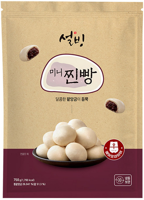 설빙 미니찐빵/호빵 30개입x2팩(총60개입), 2개, 750g