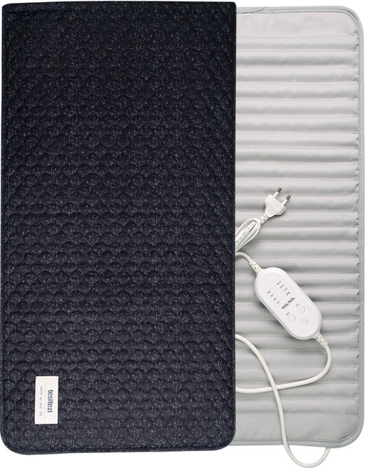 테슬테즐 황토 참숯 맥반석 옥 전기 온열 찜질기 특대형, Tes-G70, 블랙퀼팅