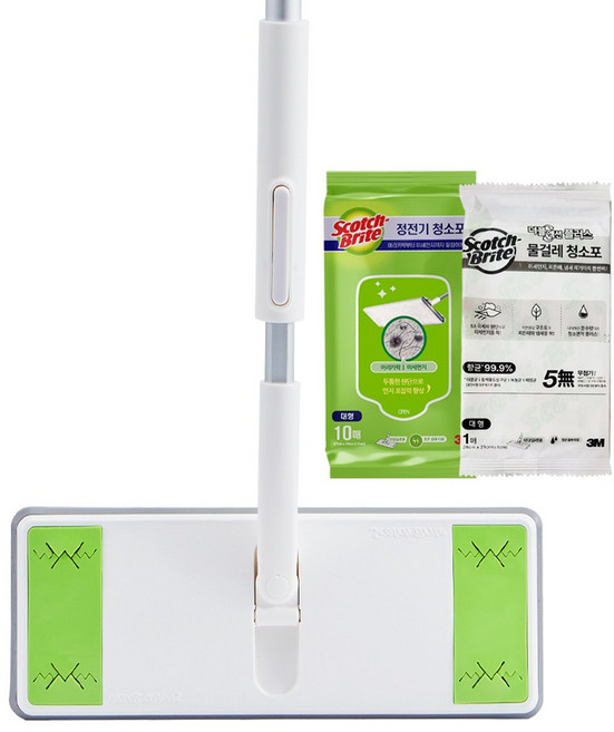 쓰리엠 올터치 막대걸레 대형+정전기청소포 10매+물걸레 1매, 1개