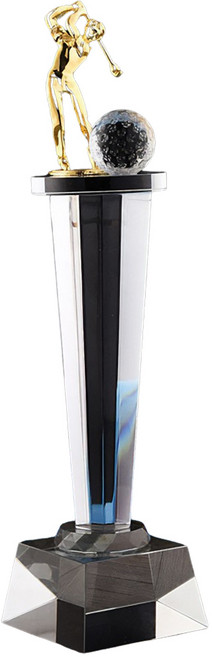 골프 트로피 크리스탈 상패 홀인원 싱글 이글패 우승 기념패, 1개, 투명골드