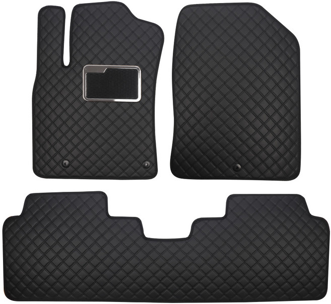 지엠지모터스 차량용 카매트 바닥 장판 시공효과 플로어매트 1열 + 2열 세트, 르노_XM3(20년2월~), 올블랙