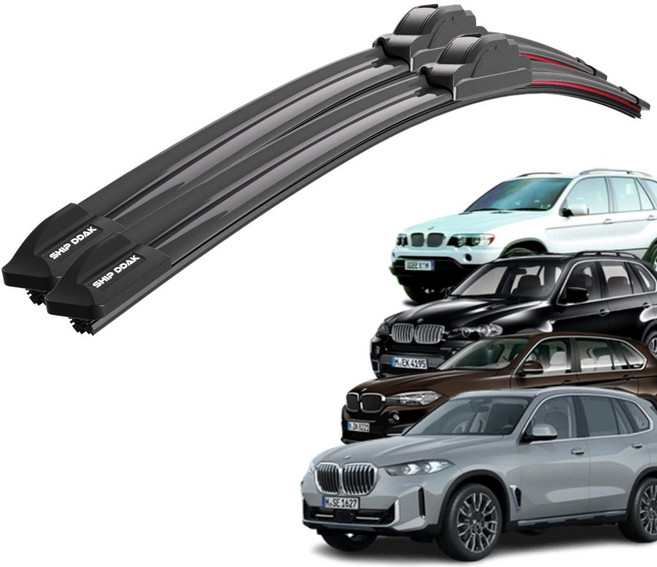 1+1 BMW X5 E53 E70 F15 F85 G05 전차종 순정 호환형 초밀착 와이퍼 윈도우 브러쉬 와이퍼블레이드, T2-X5 G05(18-현재)-650+500/B2