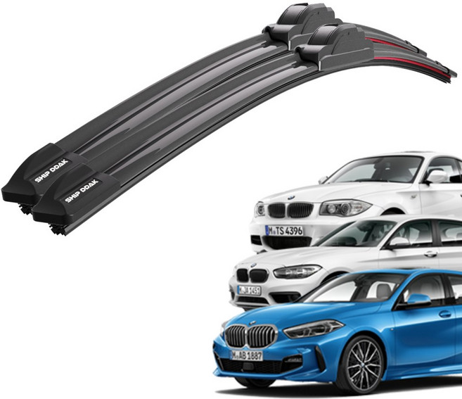 1+1 BMW 1시리즈 118d 120d 128i m135i전차종 순정 호환형 초밀착 와이퍼 윈도우 브러쉬 와이퍼블레이드, T2-1시리즈E81(04-11)-500+500/B1