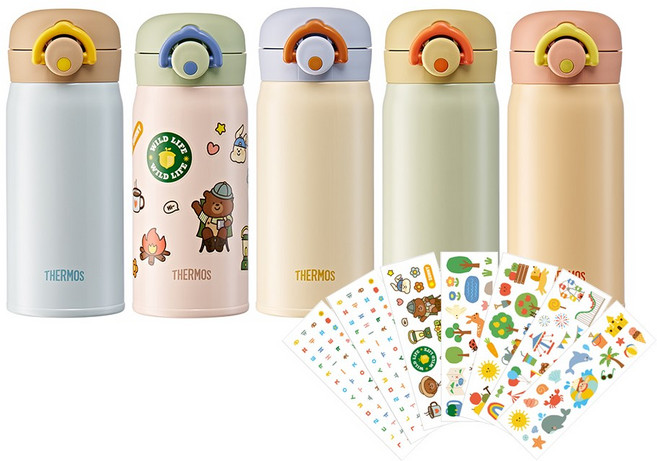 써모스 텀블러 마이 디자인 보틀 원터치 타입 시즌3 350ml JNR-352K, 써모스 JNR-352K-GR 그린, 1개