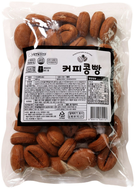 알앤알 커피콩빵 450g 커피맛 디저트 빵, 2개