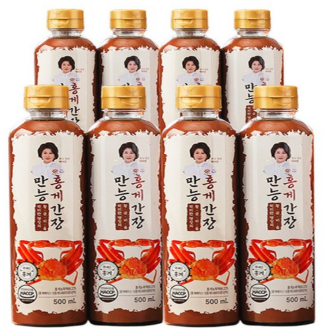 [예현마케팅] 박미란 한식 대가 100% 국산 홍게간장 만능 맛간장, 8개, 500ml
