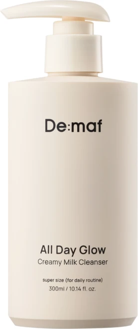 [본사정품] De:maf 디마프 올데이글로우 크리미 밀크클렌저 300ML 슈퍼사이즈 모공청소하는 1차세안제 저자극 약산성 촉촉한 수분감 피부장벽강화 건강한 세정력 천연유래계면활성제, 1개 - 쿠팡