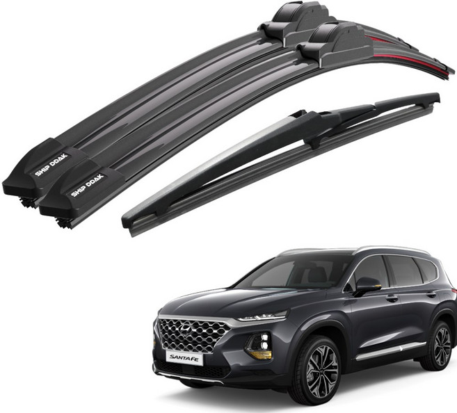 쉽딱 트리플 전면 후방 와이퍼 3P 세트, 싼타페tm(18~19.04)