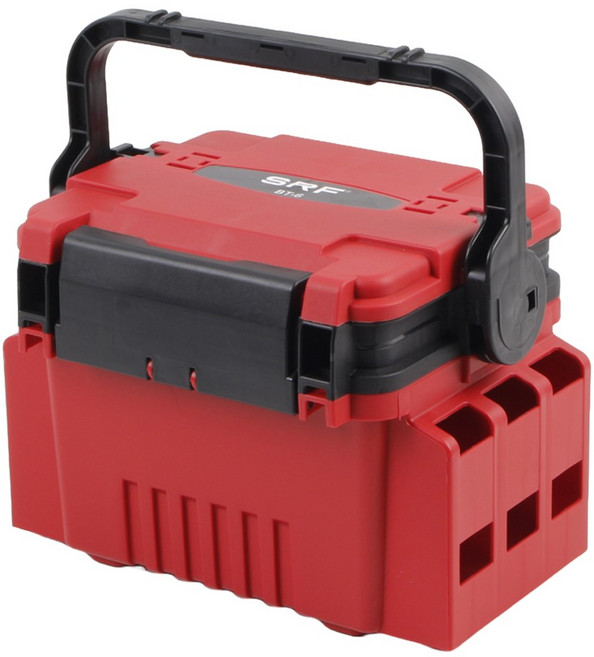 SRF 태클박스 하드 낚시 소품 가방, 레드, 1개