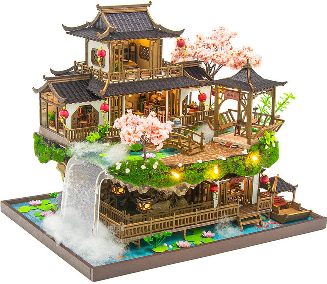 옥탑방어른이 DIY 미니어처 하우스 만들기 대형 연못 위 장원[한글메뉴얼포함] OCTP005