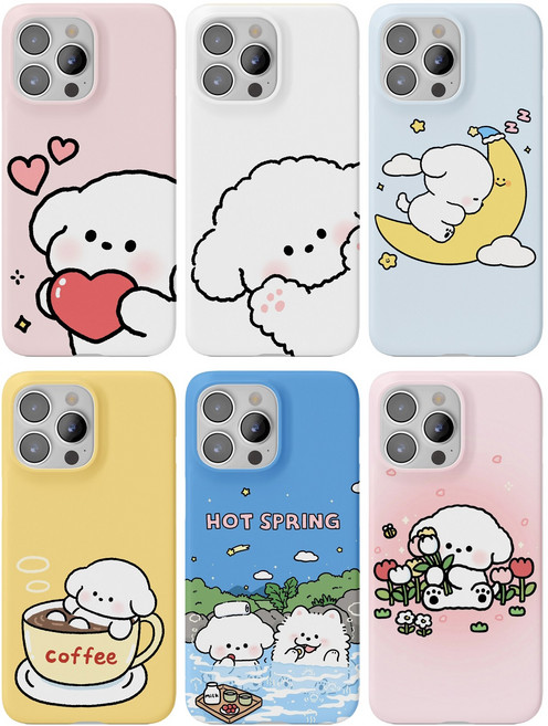 강아지 비숑 푸들 케이스 갤럭시 AT-M130 마이브키즈폰 포켓몬폰2 잼폰2 시나모롤폰