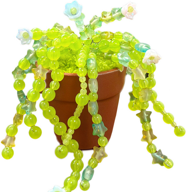 [마니랜드] 비즈 식물 만들기 DIY 키트, 1개, 연두 별 비즈식물