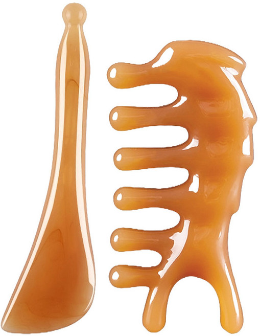 도나토르 옥괄사 마사지 두피 얼굴 지압, 스틱형+돌고래빗형, 1세트