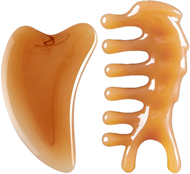 도나토르 옥괄사 마사지 두피 얼굴 지압, 돌고래빗형+하트형, 1세트