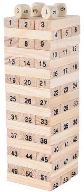 파피앙 블록쌓기(소-58pcs) 보드게임 나무쌓기게임 젠가 균형잡기게임 완구, 1개