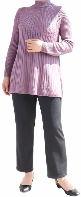 Made in Japan 봄여름가을용 허리편한 일본바지 조이지 않는 밴드 편안한 착용감 부모님 생신 명절 선물 병원 외출용 50대 60대 70대 중년여성 엄마옷 할머니옷 9348