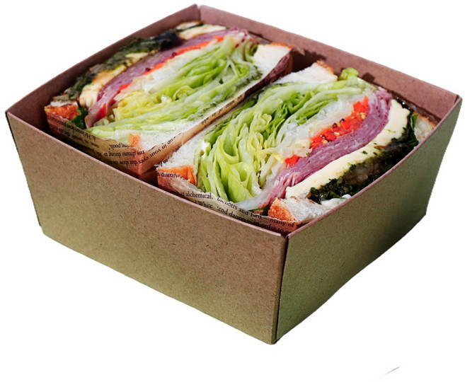 크라프트 샌드위치 용기 5호 100개 세트(용기+뚜껑) 당일발송, 1개