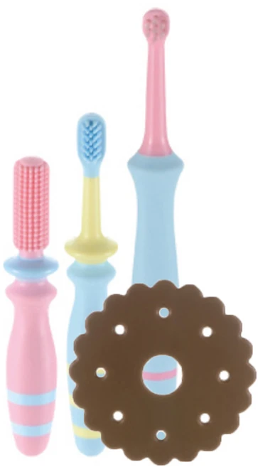 릿첼 TLI 유아칫솔 세트 STEP1 6개월, 혼합색상, 1개 - 쿠팡