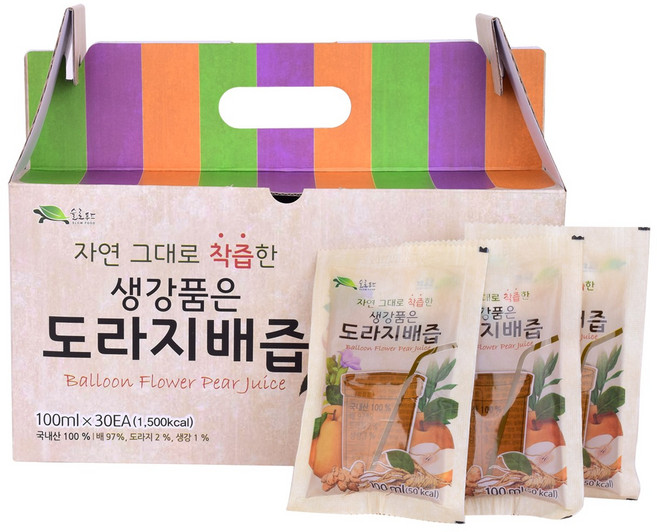 [슬로푸드]생강품은 도라지 배즙 100ml 30포 60포 120포